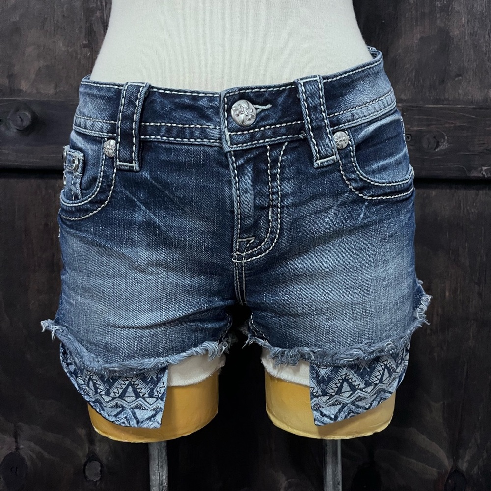 Miss Me VINTAGE Jean Shorts with Distressed Hem